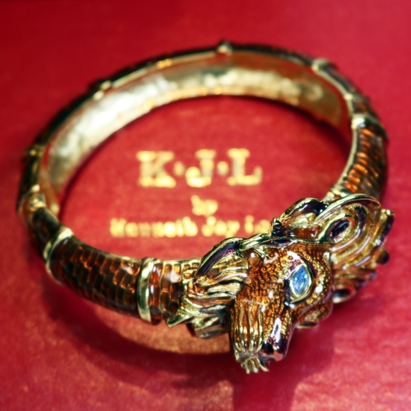 🏆 Rare! Vintage Kenneth Lane Lion's Head Bracelet - Picture 11 of 16